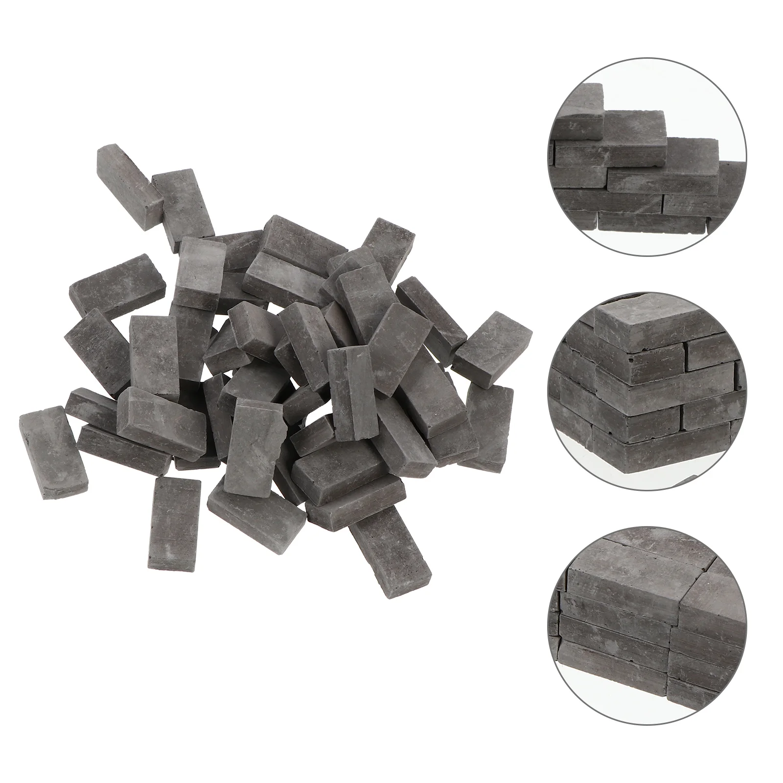 50 Pcs Brick Toy Simulated Wall Panelling Kits Mini Small Clay Micro Decoration Accessory