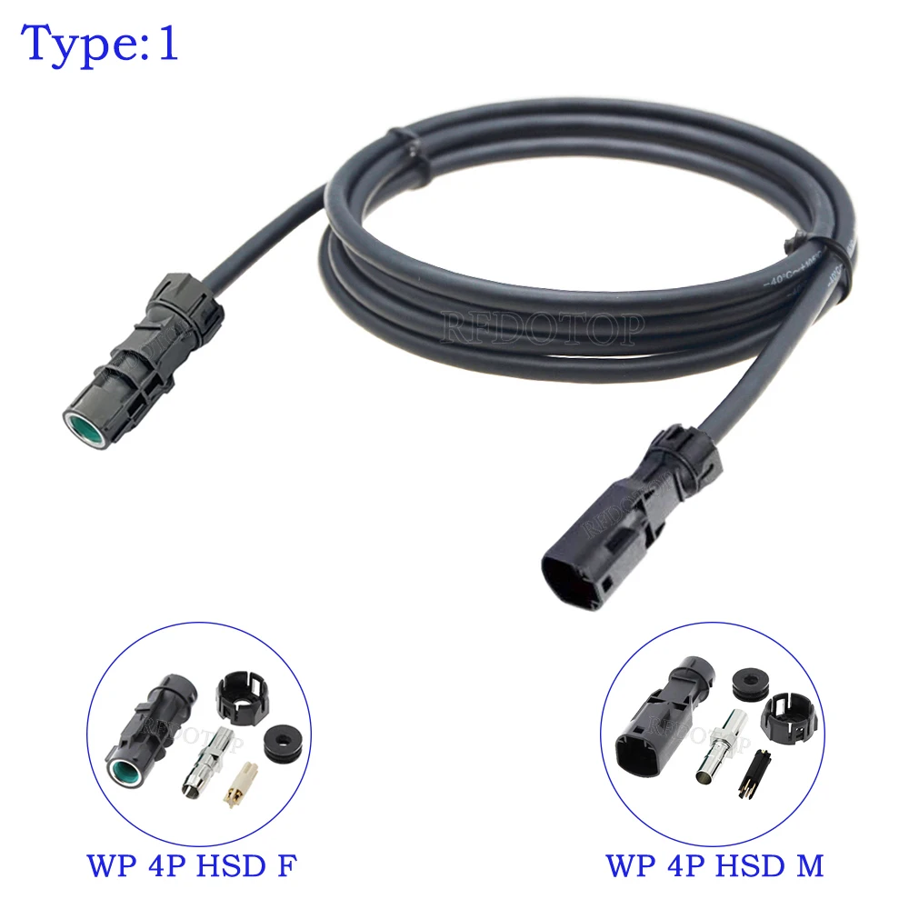 Imagem -03 - Cabo Reto Impermeável com Chicote de Fios Lvds Pinos Código Hsd Uma Fêmea para Uma Fêmea Jack Alta Velocidade Core 0.1m8m 1pc