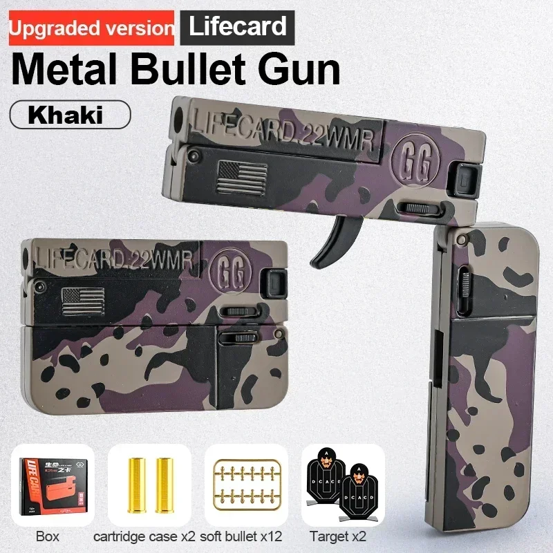 Neue Verbesserte Metall-Klappspielzeugpistole mit Weichgeschossen, Legierungs-Lifecard-Pistolenmodell für Erwachsene & Kinder
