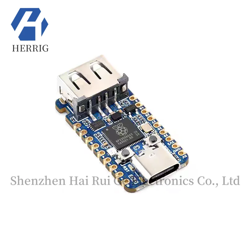 MicroSnow Raspberry Pi RP2350 Mini Placa de Desenvolvimento Dual-Core Processador de Arquitetura Dupla Interface USB Tipo A