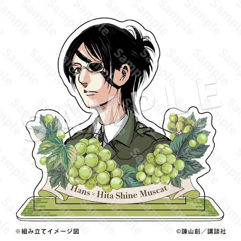 Ataque em titã acrílico suporte cartão ornamentos de mesa modelo boneca brinquedos hida fruta acrílico metade do corpo suporte cartão presente aniversário dos homens