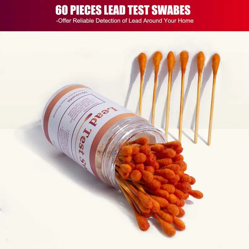 Lead Test Kit With 60pcs Test Swabs High-Sensitive Instant Lead Paint Test Kit Lead Testing Strips For Plaster Dishes Metal