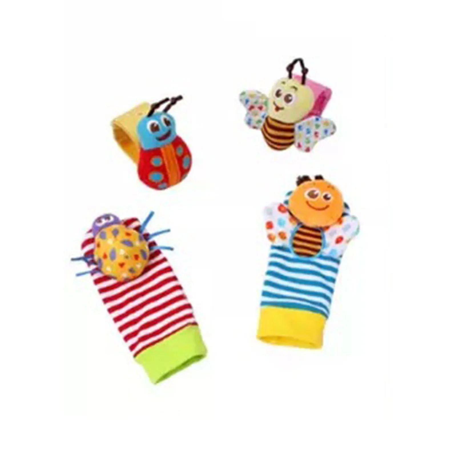 Baby Wrist Strap Foot Rattle Socks Skin-friendly Odorless Wrist Strap Rattle Sock Soothing Toys for Christmas Thanksgiving New