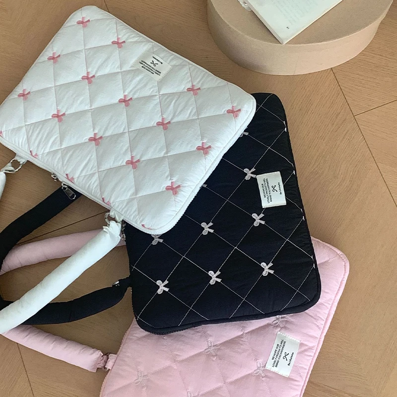 حقيبة كمبيوتر محمول واقية مع تصميم معلق على شكل فيونكة لجهاز MacBook iPad pro Dell HP Notebook Handbag Protector Computer