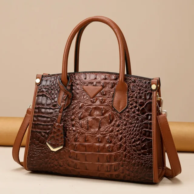 Damska duża torba z górnym uchwytem Vintage krokodyl designerska torba na ramię wysokiej jakości skórzana torba na ramię Messenger podmiejska Sac A Main