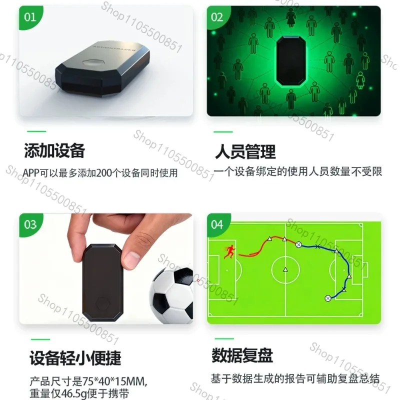 Action Tracer Football GPS Tracker, Team Version, 12 Person, Heat Map, Trajectory and Vest
