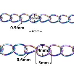 5/10/20Pcs Rainbow Color Necklace Extension Chain Accessories Bracelet Extended Chains Tail Extender For DIY Jewelry Making Bulk