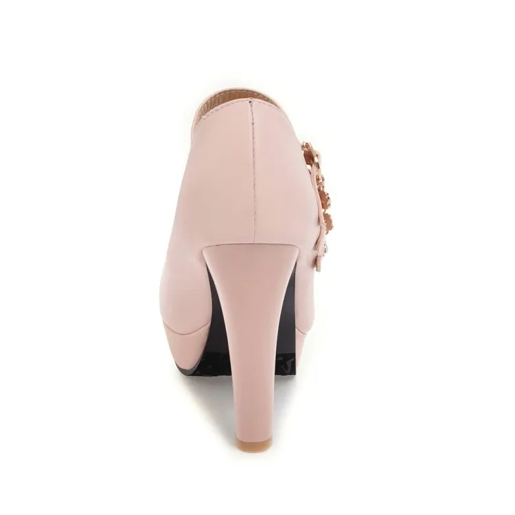 Oversize Large size Big size High-heeled shoes Pointed toe Thick Heel platform shoes Height Increasing Light Weight