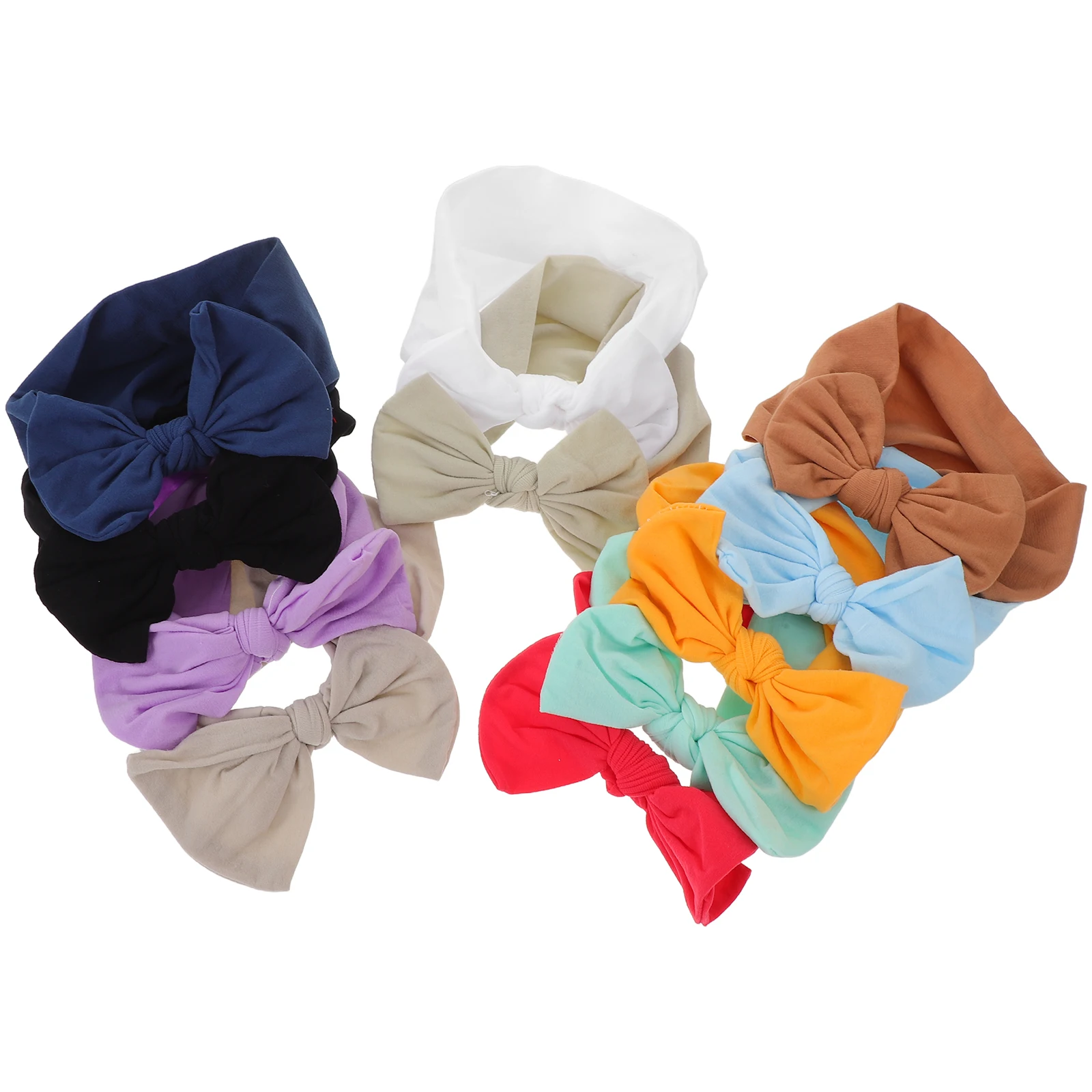 

12 Pcs Bow Headband Hair Ties Stretch Headbands European American