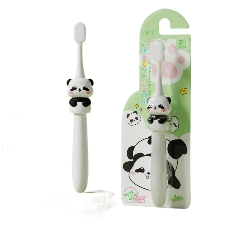 

18 шт., детская зубная щетка с изображением панды, супермягкая щетина, высококачественная зубная щетка, детская зубная щетка, детская тренировочная щетка для ухода за зубами, От 3 до 12 лет