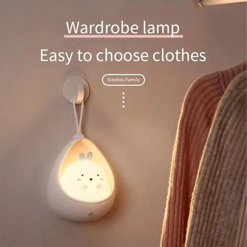 Cute Animal children Induction Light  Bedroom Usb Rechargeable Silicone Wall Lamp Sensor Control Led Night Light