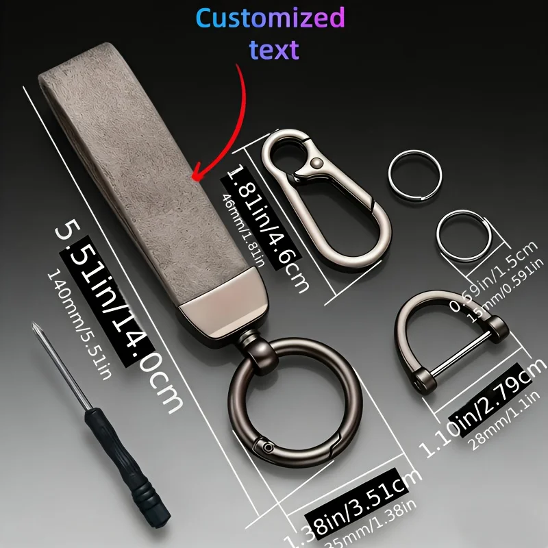 Custom Name Leather Keychain, Personalized Gift