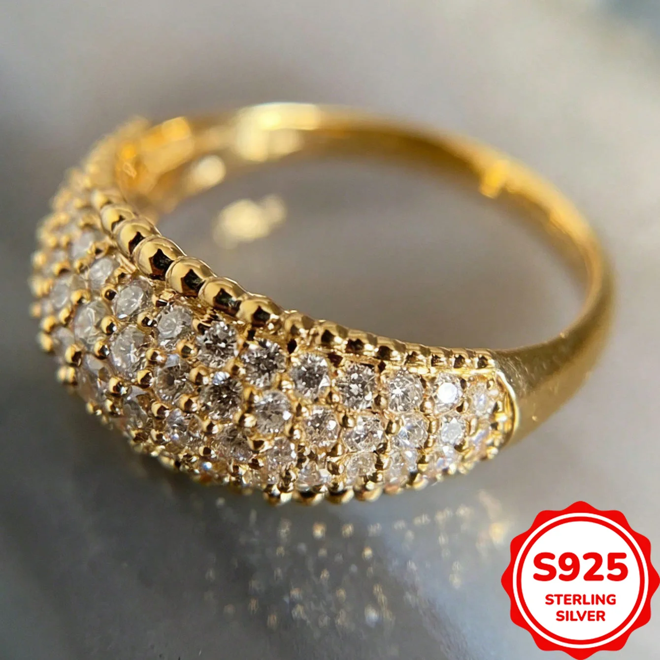 

Simple and Personalized Genuine S925 Silver Commuting Versatile Zircon Women's Ring