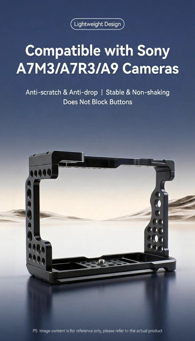 Kamerakäfig für Sony A7 III A7III A7RIII A7M3 A7R3 A7M2 A7R2 A9 Aluminiumlegierung Rabbit Cage mit Cold Shoe Halterung für Vlogging – Detail 1