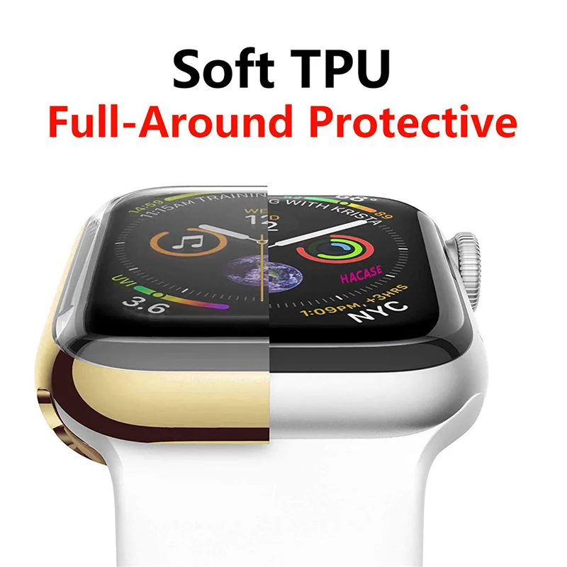 Protector de pantalla para funda de Apple Watch, 45mm, 41mm, 44MM, 40MM, 42mm, 38MM, cubierta completa de TPU, accesorios para Iwatch Series 8, 7,