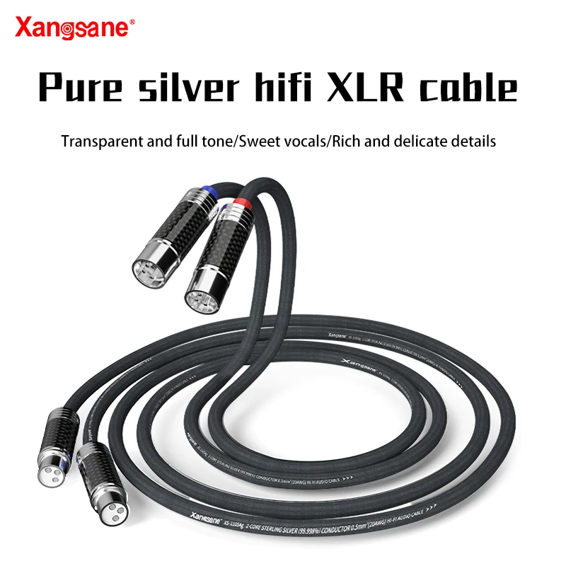 Xangsane hifi xlr cable 4N pure silver 2 * 0.5mm ² amplifier sound card decoding connection cable microphone cable