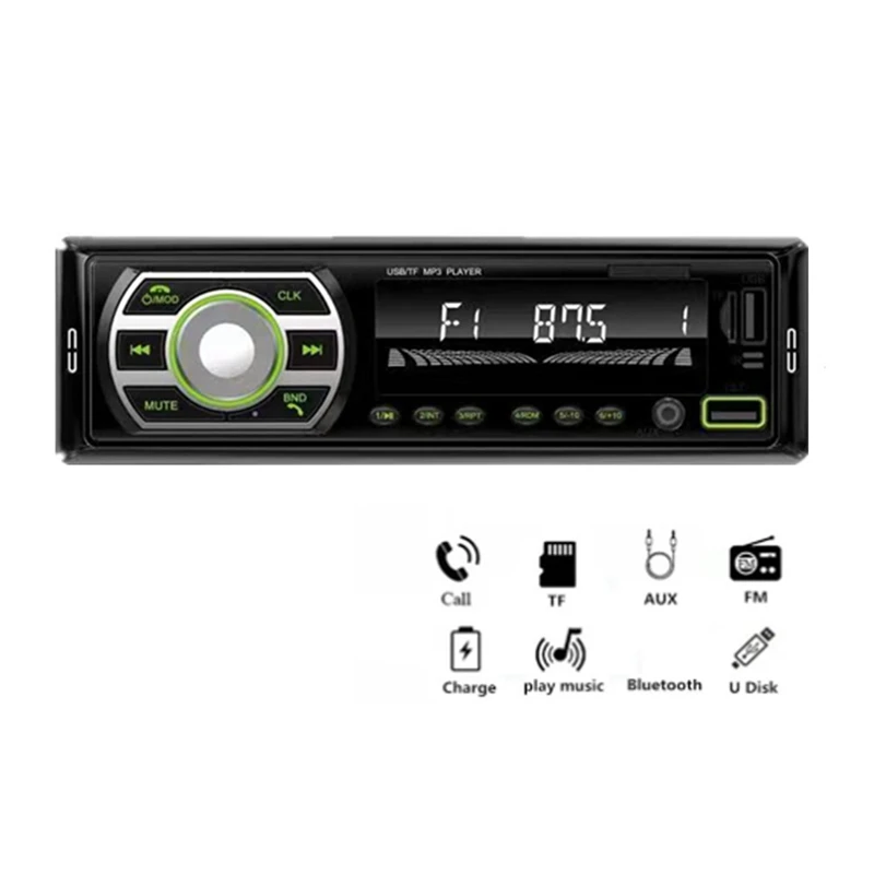 New 7 Colorful Lights FM Radio Replacement Car Bluetooth 12V MP3 Player Card U Disk Multimedia Radio