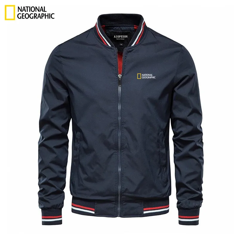 Chaqueta nueva National Geographic, chaqueta de béisbol informal para hombre, chaqueta para hombre, chaqueta de alta calidad a la moda para primavera y otoño
