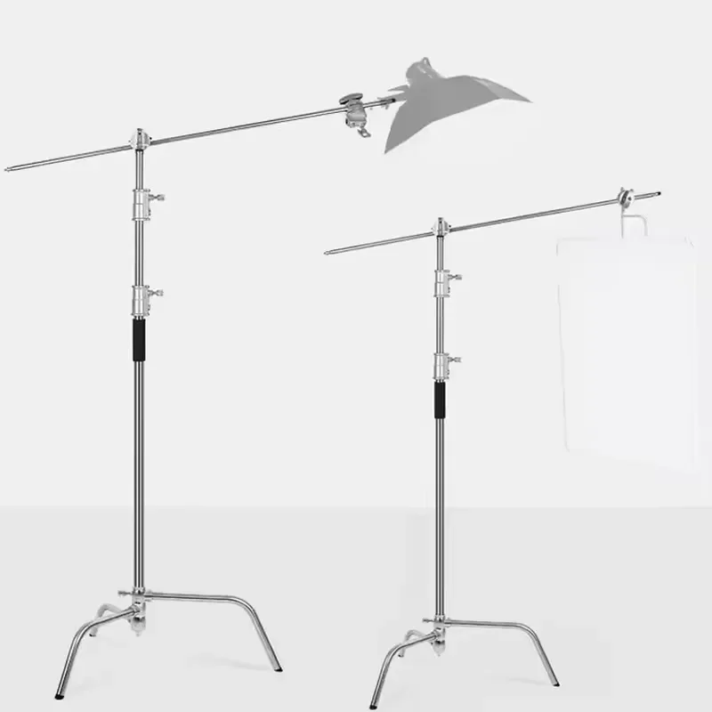 High quality 3.3 meters adjustable heavy duty C frame photography C frame magic leg stable stainless steel light stand photo