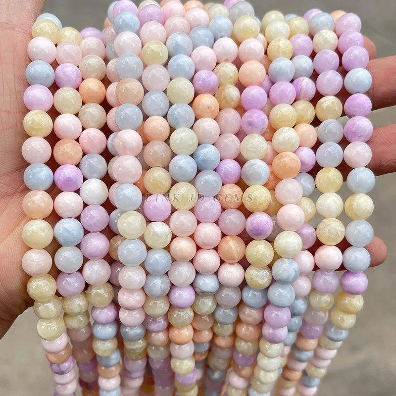 Naturstein Seeblau Chalcedon Perlen Runde lose Abstand halter 6 8 10mm Pick-Größe für Schmuck herstellung Halskette Armband Zubehör