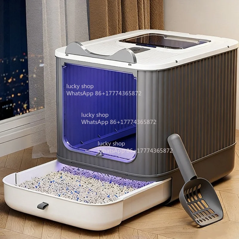 Cat Litter Box Automatic Deodorization and Sterilization Large Capacity Splash-proof Extra Large