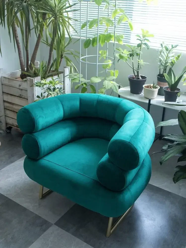 

ABCPostmodern Simple Style Light Luxury Living Room Bedroom Fabric Lounge Sofa Chair