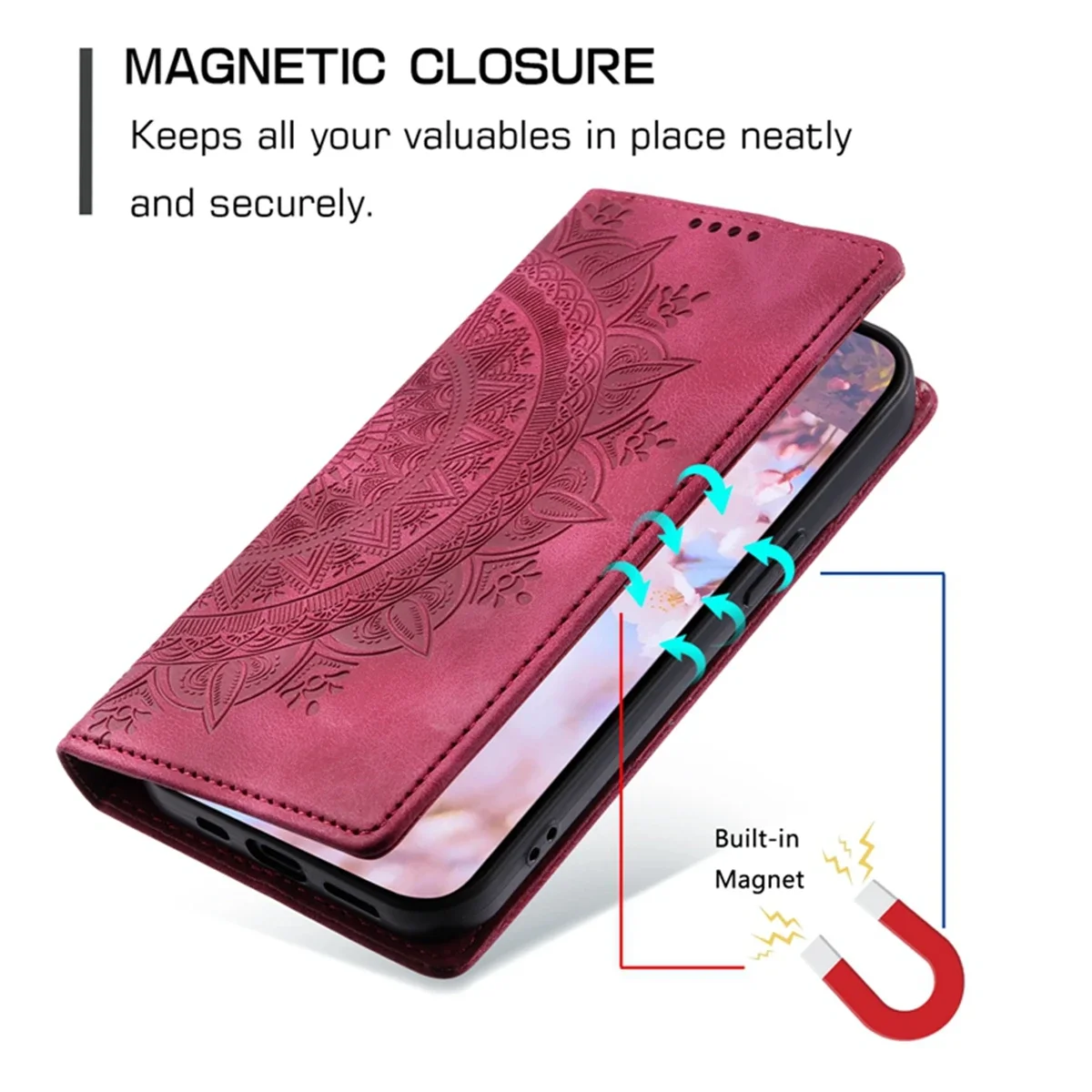 Embossed Totem Card Slots Wallet Case for Samsung Galaxy A15 A35 A55 A13 A33 A53 A14 A24 A34 A54 A12 Magnetic Leather Flip Cover