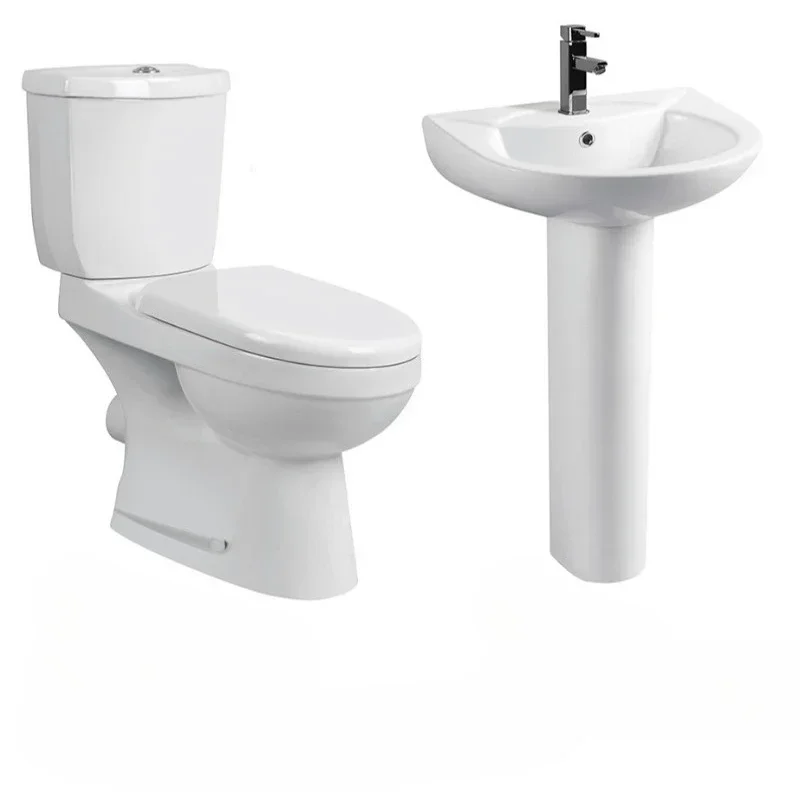 Split column wash basin ceramic hotel engineering 52cm