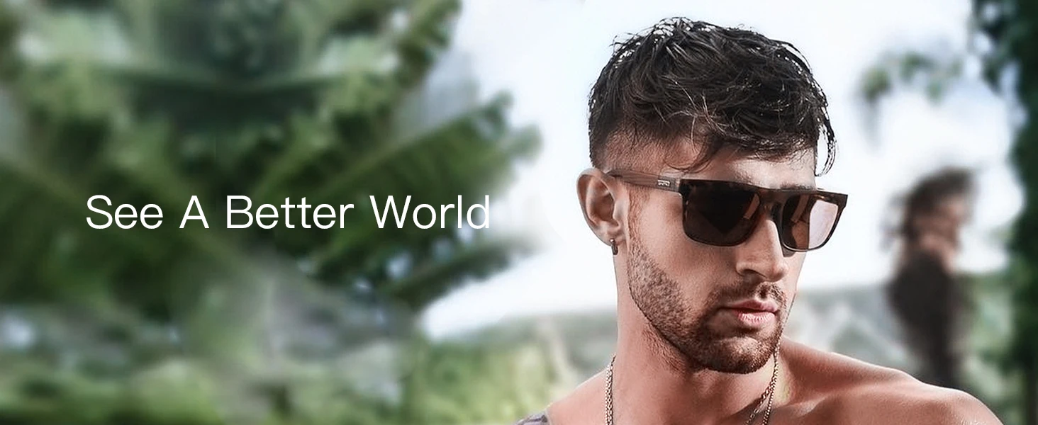 ZENOTTIC Retro-Sonnenbrille, quadratisch, polarisiert, für Herren, leicht, TR90-Rahmen, UV400-Schutz, modische Sonnenbrille, ZS3209 – Detail 1
