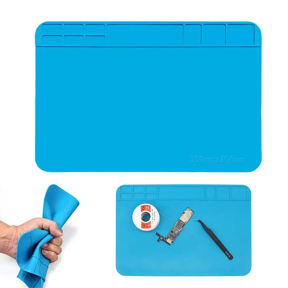 Soldering Mat ESD Antistatic Heat Resistant Insulation Work Mat Soldering Station Kit Silicone Repair Pad Maintenance Platform