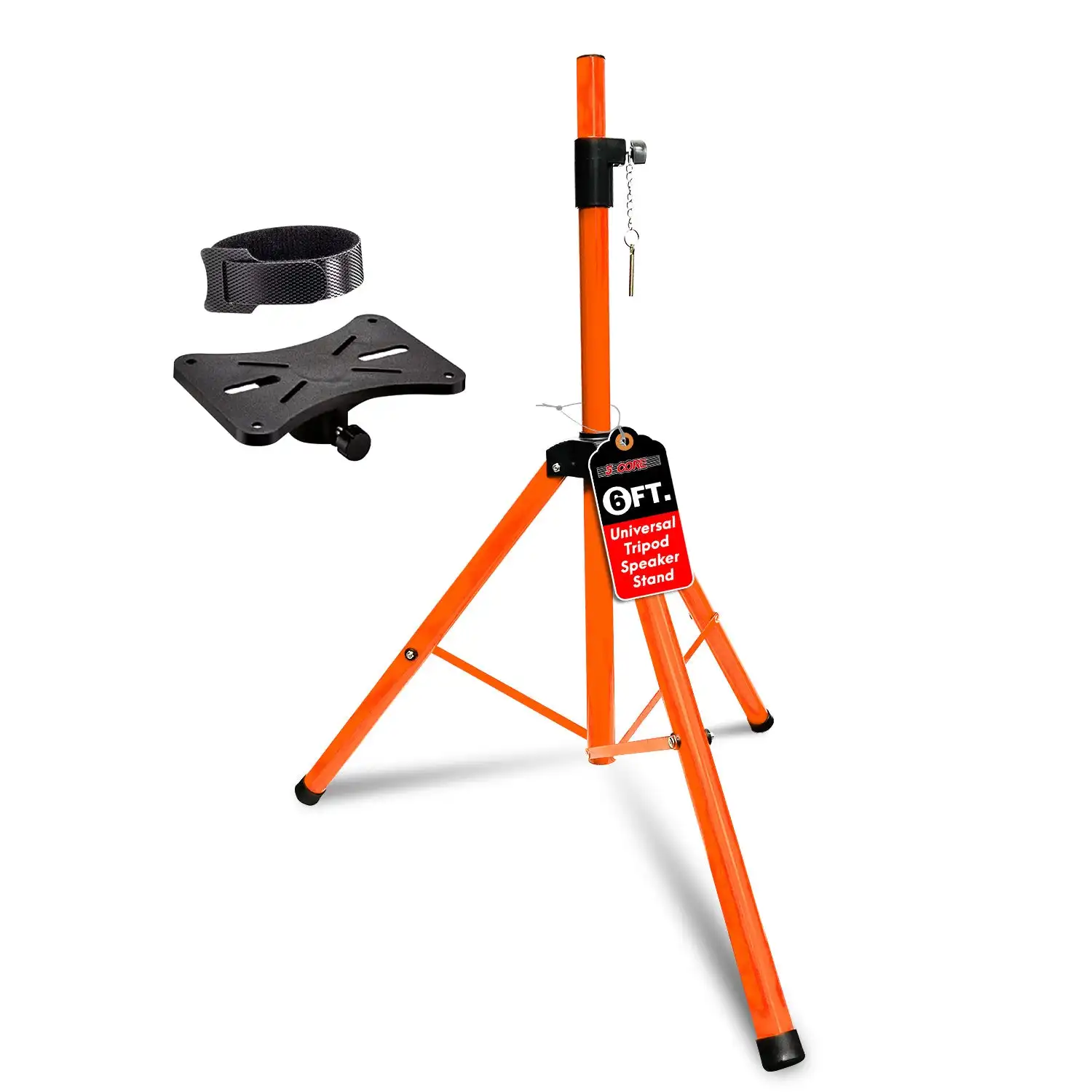 5 Core Speaker Stand Tripod Tall Adjustable 72 Inch DJ Studio Monitor Stands Pole Mount SS ECO 1PK ORG WoB