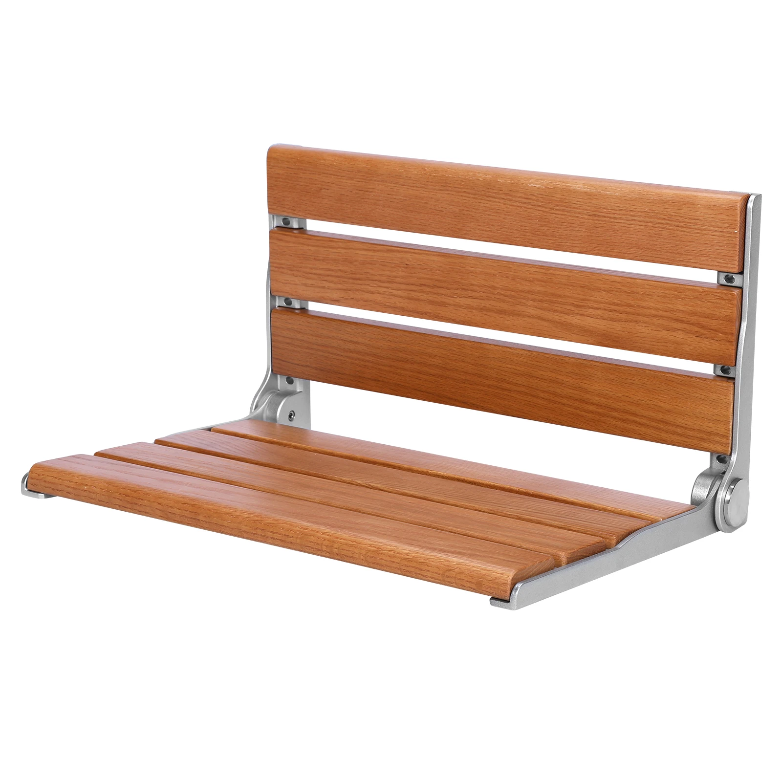 

17.7inch Wall-Mounted Fold Up Bathroom Stool with Back Fold Down Bathroom Stool Anti-Slip for Elderly Disabled Adults