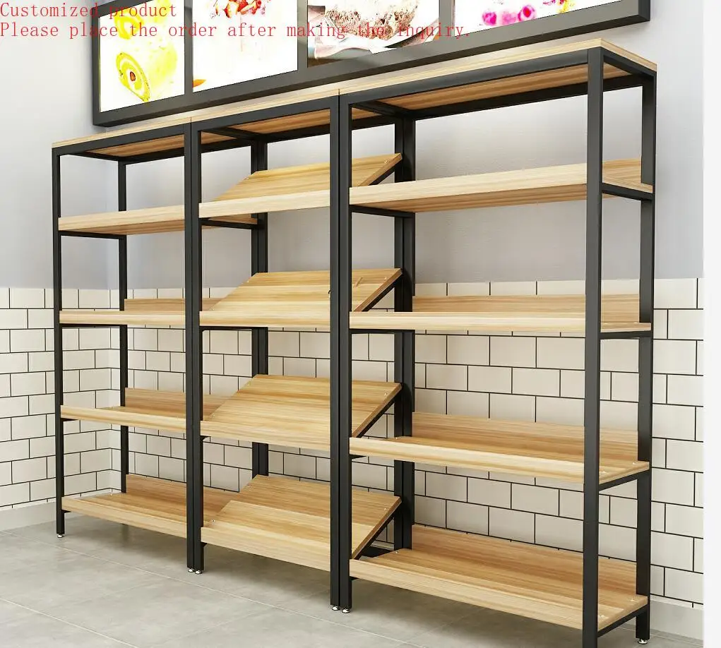 

Custom.Supermarket Display Cabinet Metallic Rack for Shelf Exhibition Slant Display for Makeup Mall Gifts Shoe Store Red Wine Sn
