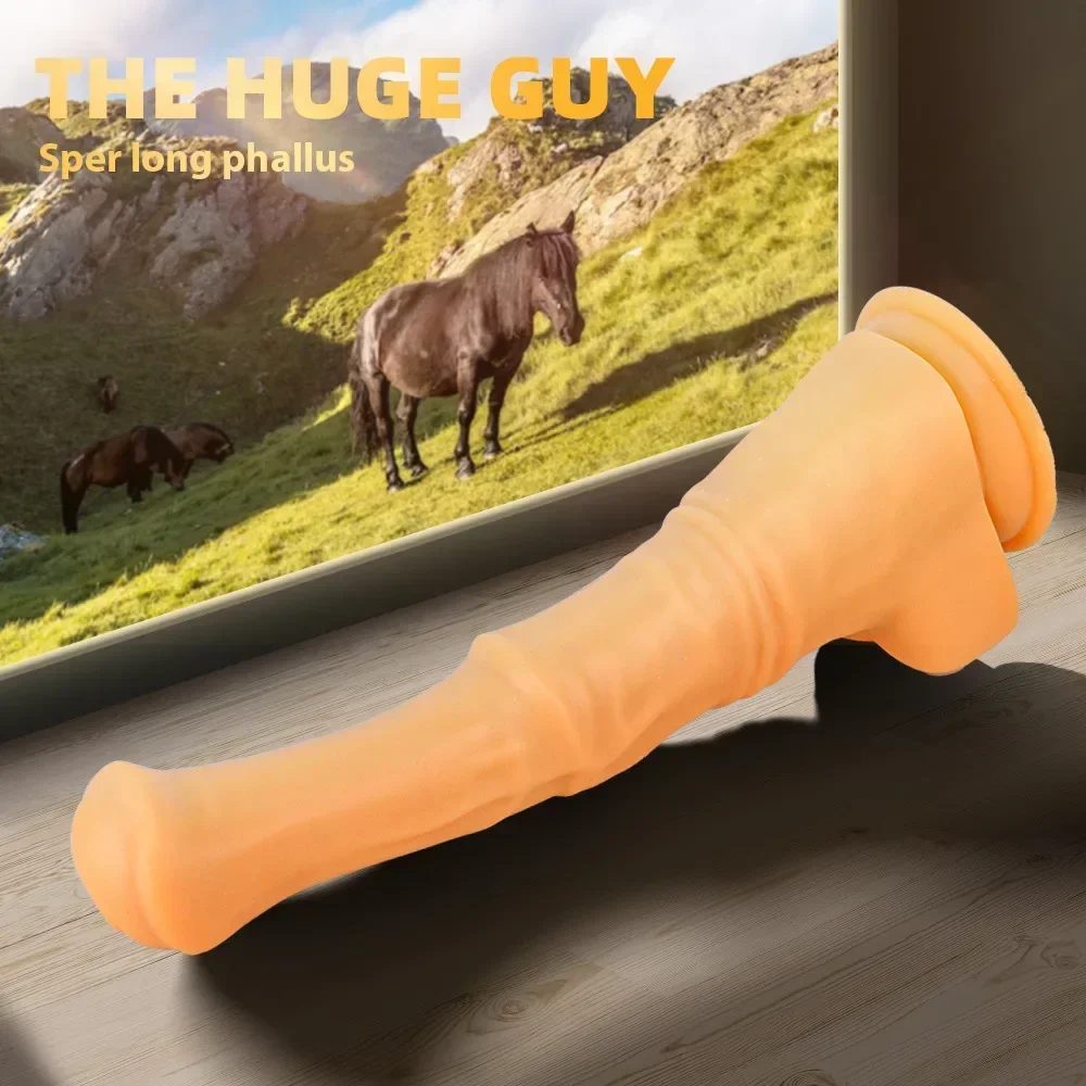 Horse Dildo Huge 2.2inch Diameter Realistic Huge Dildo Long 16.5inch Large Animal Dildos for Women Giant Horse Penis Sex Toys