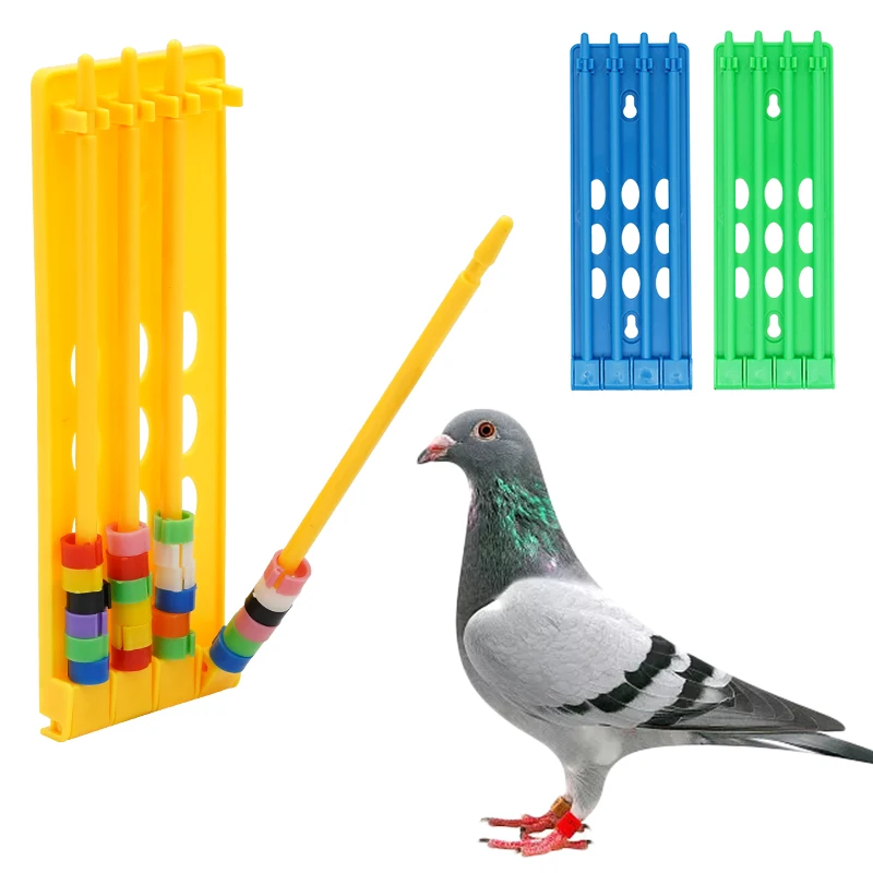 Bird Pigeon Foot Rings Holder 4 Rows Large Space Multicolor Hanging Foot Ring Stand Rack Bird Accessories