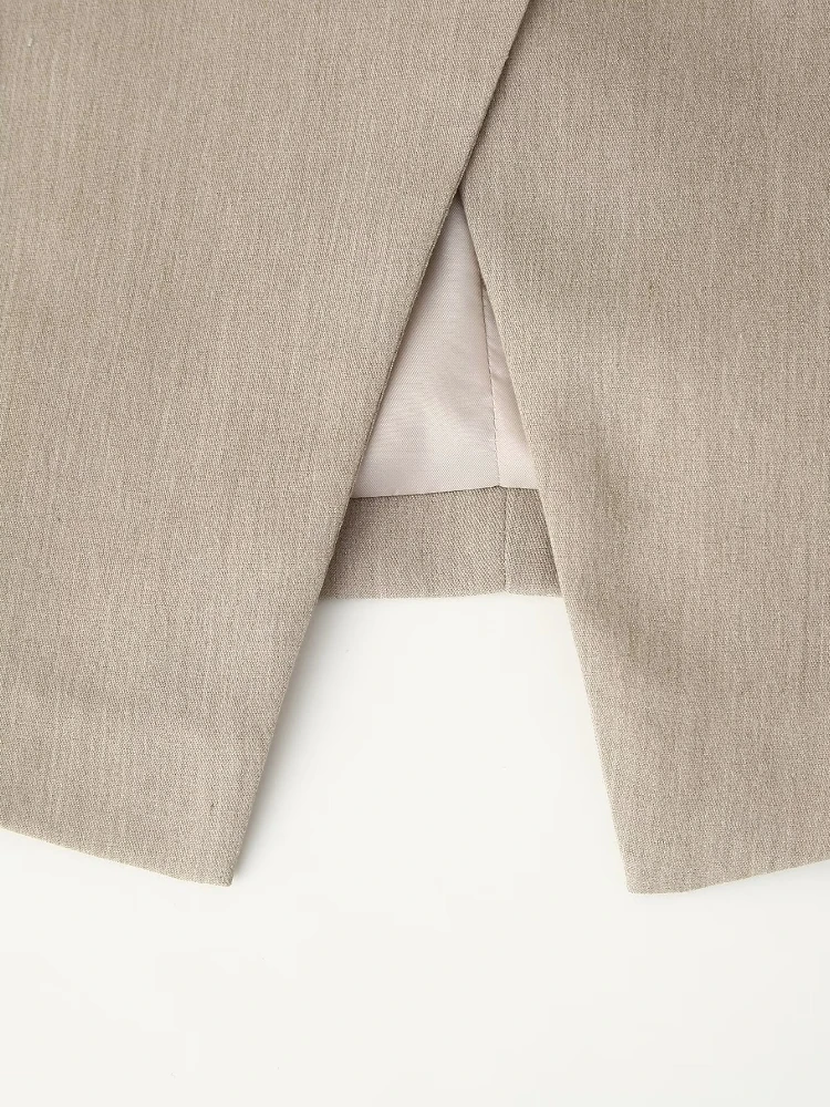 سترة نسائية عتيقة سترة نسائية عتيقة ضيقة تناسب السترة النسائية ذات الياقة الطويلة الأكمام الطويلة ذات الجيبين وجيب واحد للتنقل كاجوال سترة كاجوال بلون واحد خريف وشتاء معطف أنثوي جديد أنيق