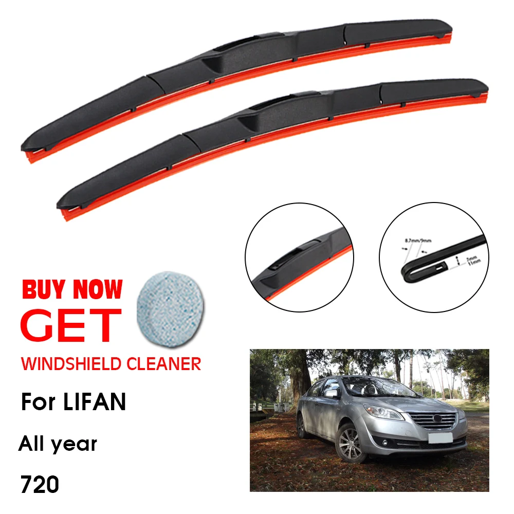 

Car Wiper Blade For LIFAN 720 24"+14" All year Front Window Washer Windscreen Windshield Silica Gel Wiper Blades Accessorie