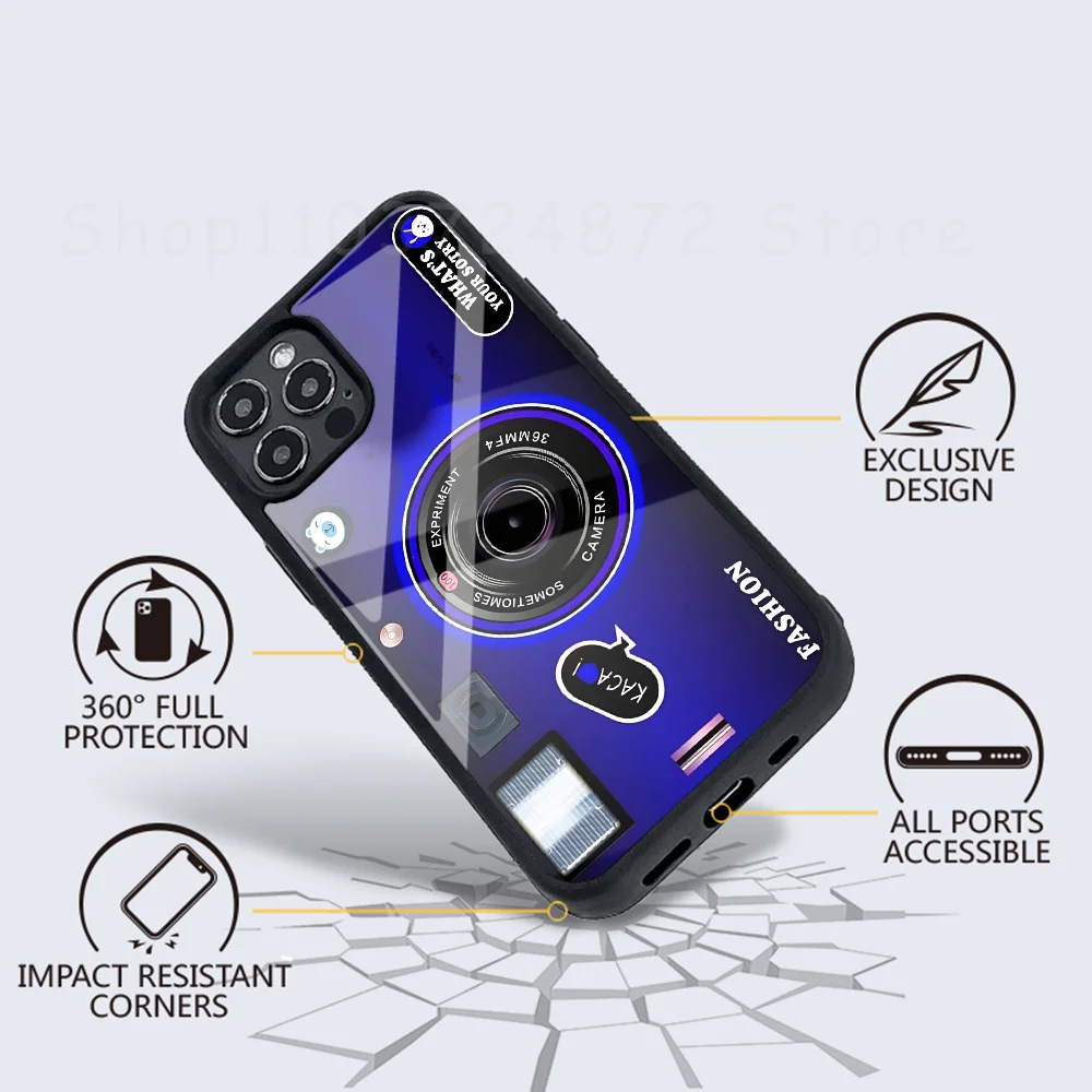 Vintage Tape Camera Gameboy  Phone Case  for iPhone 16 15 14 13 Pro Max 11 Mini Alex Mirror For Magsafe Wireless Charging Cover