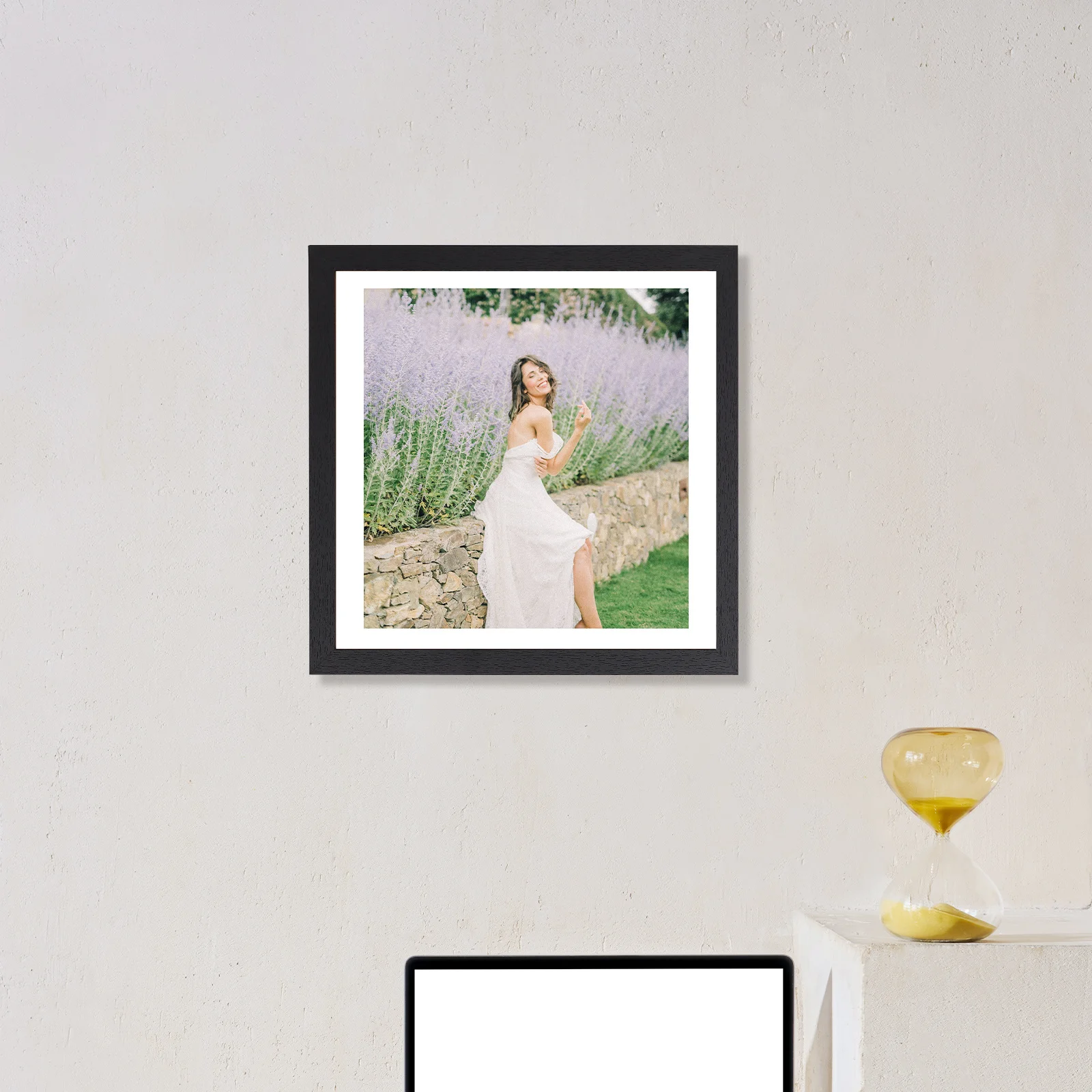 12inch Wall Hanging Picture Frame Solid Wood Picture Frame Black 30x30cm Wall Decor Photo Frames Home Office Wooden Art