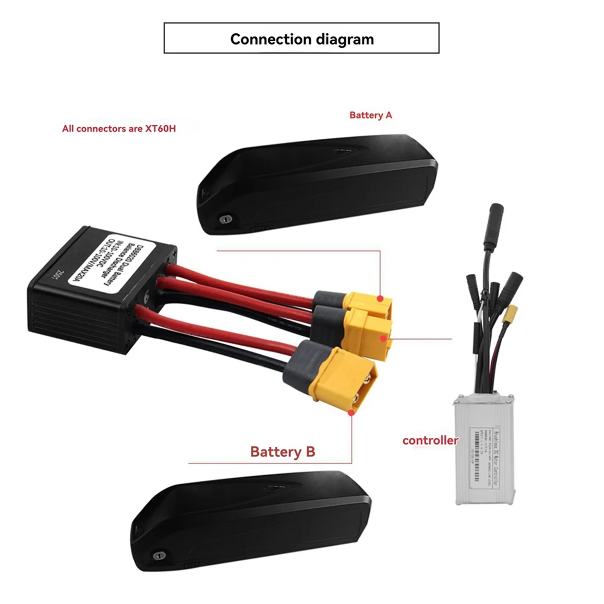 A20M 10-100V 20A 500W E Bike Battery Module Single Discharge Dual Battery Management System Module Ebike Accessories