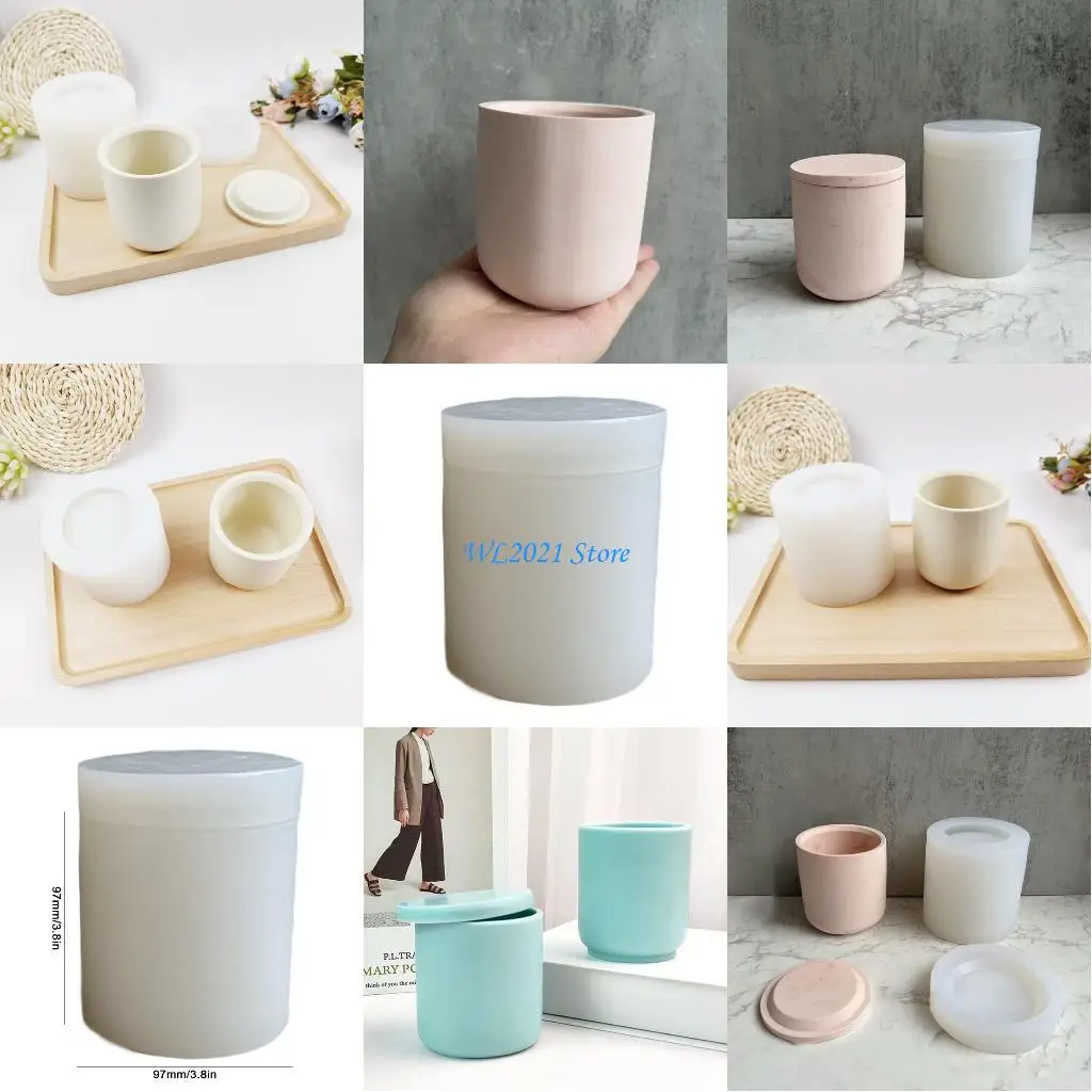 

G5GC Storage Box Resin Molds,Silicone Jar Mold for Epoxy Casting DIY Trinket Box Mold