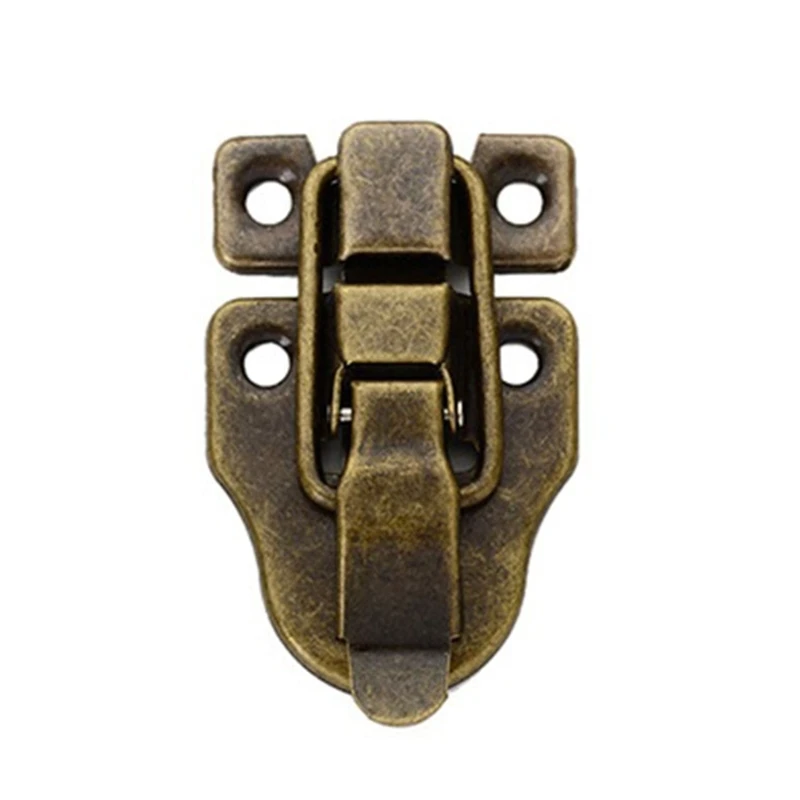 Vintage Decorative Hasp Iron Swing Lock Clasp Jewelry Box for Latch Antique Furniture Hardware for Home Office Shop