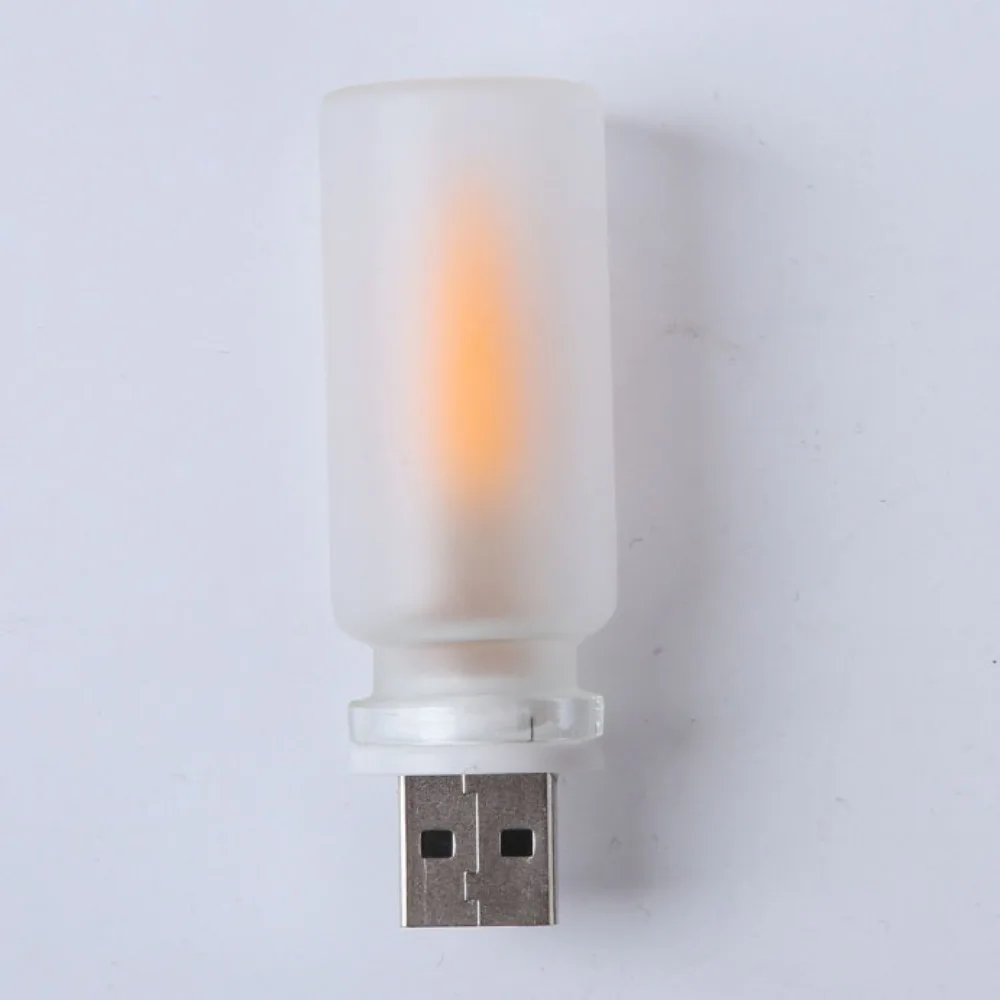 Warm Yellow Bulb LED Filament Night Light Flame Ambient Light Creative Atmosphere Display USB Night Light Mini Decorations