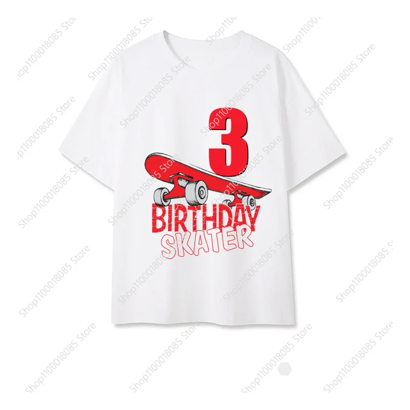 Family Matching Skater Lover Birthday Party T Shirts Personalized Daddy Mommy Number 1-9 Outfits Boys Girl My Kids Shirt Clothes