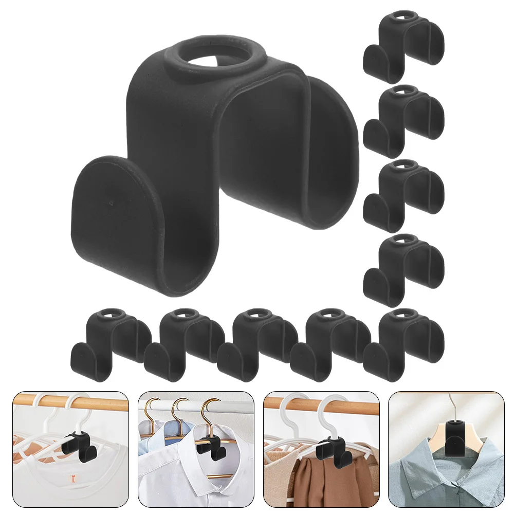 10 قطعة خطافات شماعات موصل كليب لتنظيم الخزانة جودة عالية قابلة للتكديس شماعات موسع السنانير ضوء صغير المنزل #5