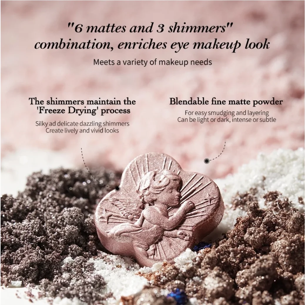 Flower Knows Little Angel Collection Nine-Color Eyeshadow 10.5g Delikatny matowy kameleon do makijażu oczu