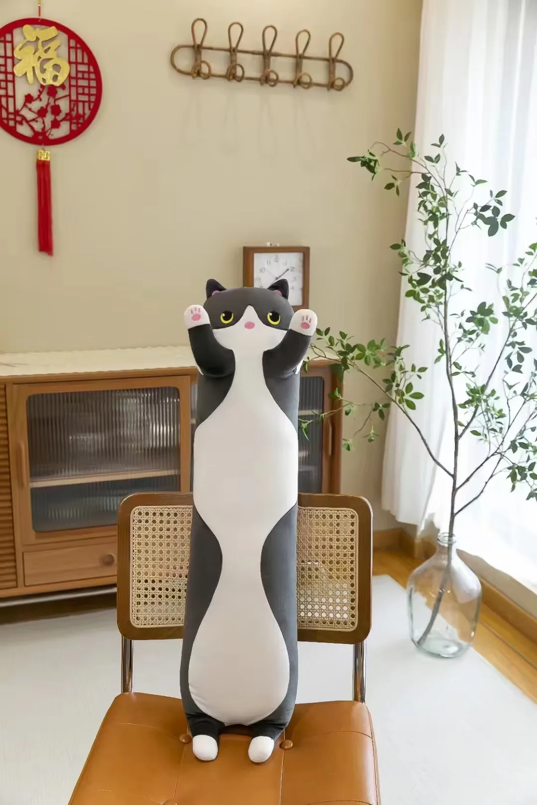 Jouets en peluche chat Long et doux 70/50cm, Pause en peluche, oreiller de sieste au bureau, lit de sommeil, décoration de maison, poupée cadeau pour enfants, cadeau d'anniversaire pour filles