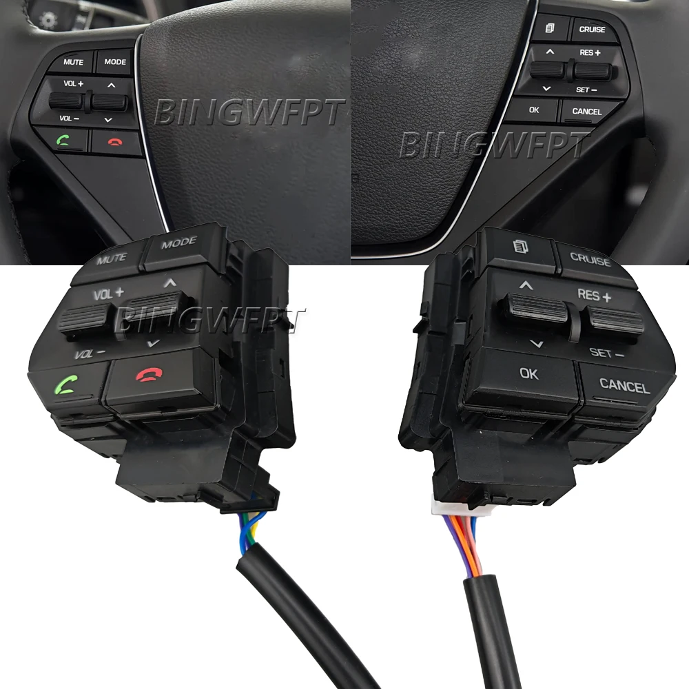 

For Hyundai Sonata 9 2.4L 2015 2016 2017 With Wire Multifunctional Steering Wheel Volume Telephone Button Cruise Control Switch