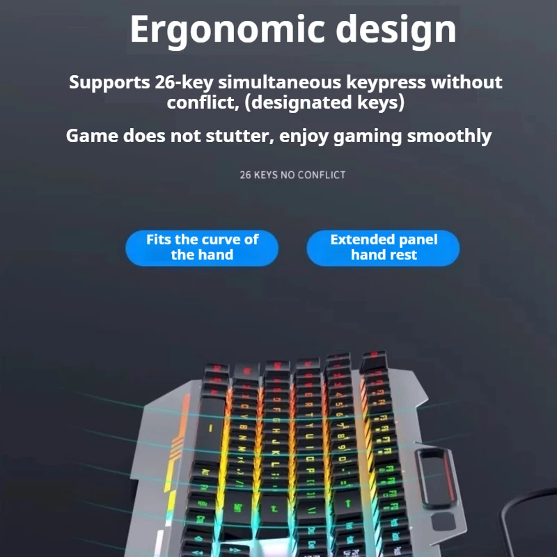 F3010 Wired Keyboard RGB Ergonomic Abs Plastic Phone Holder Metal Panel Dual Color Injection Molded Touch Silky Smooth CSGO