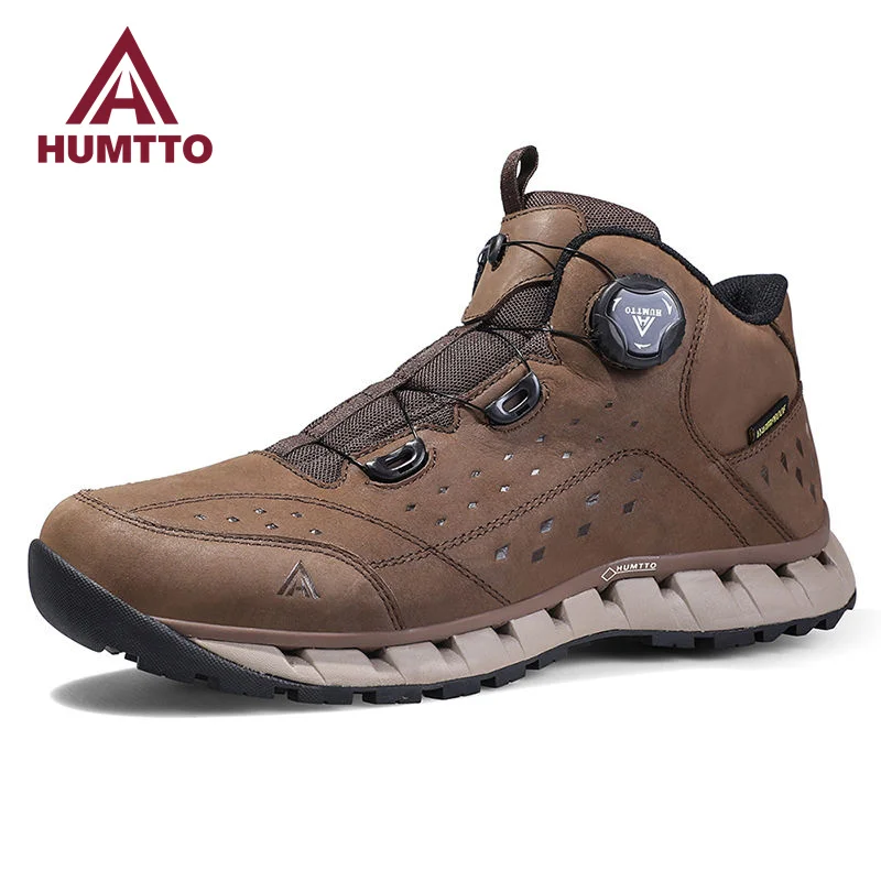 HUMTTO Waterproof Platform Ankle Boots Man Luxury Designer Leather Tactical Boots for Men Winter Outdoor Work Men\'s Sports Shoes